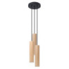 LINO - 3 Lampes suspendues en bois naturel