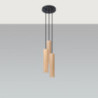 LINO - 3 Lampes suspendues en bois naturel
