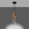 LINO - 3 Lampes suspendues en bois naturel