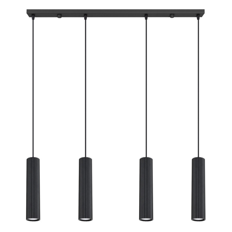 Suspension KARBON 4L Noire Sollux | 4 GU10 Design