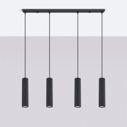 Suspension KARBON 4L Noire Sollux | 4 GU10 Design