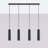 Suspension KARBON 4L Noire Sollux | 4 GU10 Design