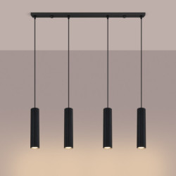 Suspension KARBON 4L Noire Sollux | 4 GU10 Design