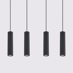 Suspension KARBON 4L Noire Sollux | 4 GU10 Design