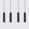 Suspension KARBON 4L Noire Sollux | 4 GU10 Design