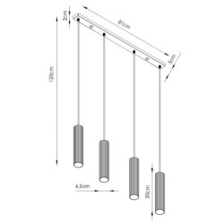 Suspension KARBON 4L Beige Sollux | 4 GU10 Design