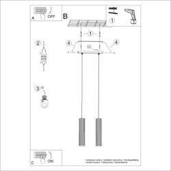 Suspension KARBON 2 Bordeaux Sollux | 2 GU10 Design