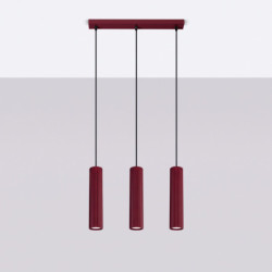 Suspension KARBON 3L Bordeaux Sollux | 3 GU10 Design