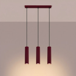 Suspension KARBON 3L Bordeaux Sollux | 3 GU10 Design