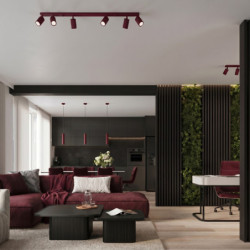 Suspension KARBON 3L Bordeaux Sollux | 3 GU10 Design