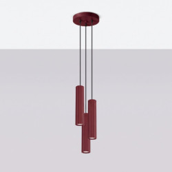Suspension KARBON 3P Bordeaux Sollux | 3 GU10 Design