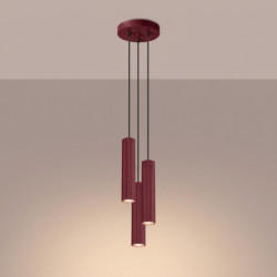 Suspension KARBON 3P Bordeaux Sollux | 3 GU10 Design