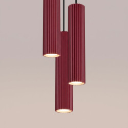 Suspension KARBON 3P Bordeaux Sollux | 3 GU10 Design