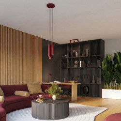 Suspension KARBON 3P Bordeaux Sollux | 3 GU10 Design