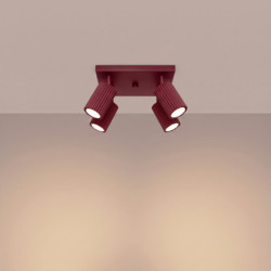 Plafonnier KARBON 4 Bordeaux Sollux | GU10 Design
