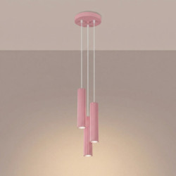 Suspension KARBON 3P Rose Sollux | 3 GU10 Design