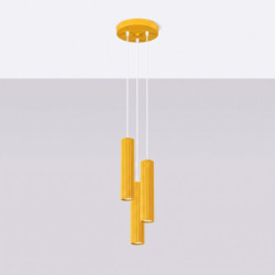 Suspension KARBON 3P Jaune Sollux | 3 GU10 Design