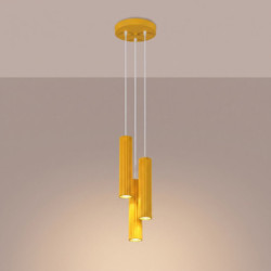Suspension KARBON 3P Jaune Sollux | 3 GU10 Design