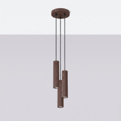 Suspension KARBON 3P Marron Sollux | 3 GU10 Design