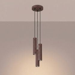 Suspension KARBON 3P Marron Sollux | 3 GU10 Design