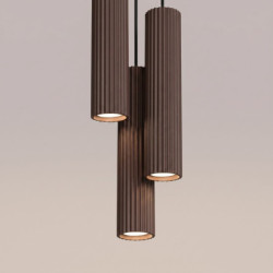 Suspension KARBON 3P Marron Sollux | 3 GU10 Design
