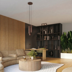 Suspension KARBON 3P Marron Sollux | 3 GU10 Design