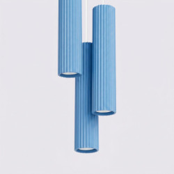 Suspension KARBON 3P Bleu Ciel Sollux | 3 GU10 Design