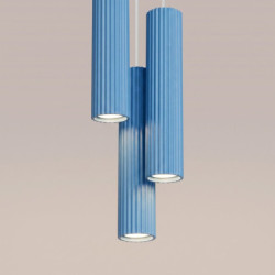 Suspension KARBON 3P Bleu Ciel Sollux | 3 GU10 Design