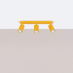 Plafonnier KARBON 3L Jaune Sollux | 3 Spots GU10 Design