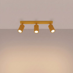 Plafonnier KARBON 3L Jaune Sollux | 3 Spots GU10 Design