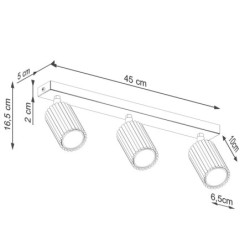 Plafonnier KARBON 3L Jaune Sollux | 3 Spots GU10 Design
