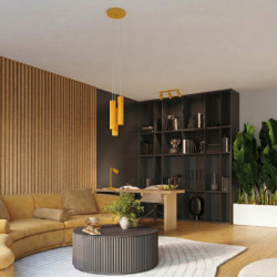 Plafonnier KARBON 3L Jaune Sollux | 3 Spots GU10 Design