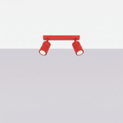 Plafonnier KARBON 2 Rouge Sollux | Spot GU10 Design