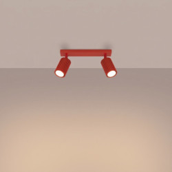 Plafonnier KARBON 2 Rouge Sollux | Spot GU10 Design