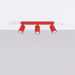 Plafonnier KARBON 3L Rouge Sollux | 3 Spots GU10 Design