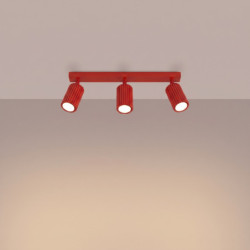 Plafonnier KARBON 3L Rouge Sollux | 3 Spots GU10 Design