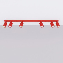 Plafonnier KARBON 6L Rouge Sollux | 6 Spots GU10 Design