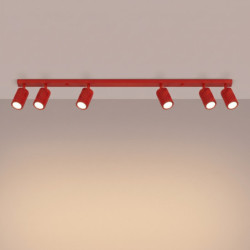 Plafonnier KARBON 6L Rouge Sollux | 6 Spots GU10 Design