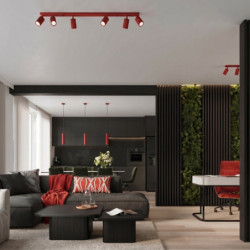 Plafonnier KARBON 6L Rouge Sollux | 6 Spots GU10 Design