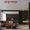 Plafonnier KARBON 6L Rouge Sollux | 6 Spots GU10 Design