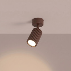 Plafonnier KARBON 1 Marron Sollux | Spot GU10 Design