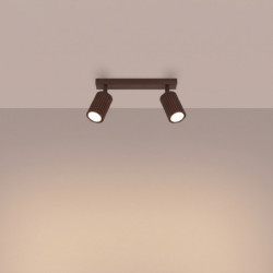 Plafonnier KARBON 2 Marron Sollux | Spot GU10 Design