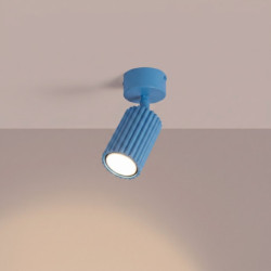 Plafonnier KARBON 1 Bleu Ciel Sollux | Spot GU10 Design