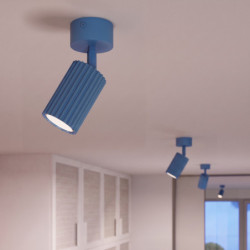 Plafonnier KARBON 1 Bleu Ciel Sollux | Spot GU10 Design