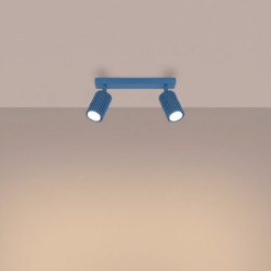 Plafonnier KARBON 2 Bleu Ciel Sollux | Spot GU10 Design