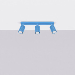 Plafonnier KARBON 3L Bleu Ciel Sollux | 3 Spots GU10