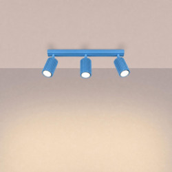 Plafonnier KARBON 3L Bleu Ciel Sollux | 3 Spots GU10