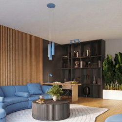 Plafonnier KARBON 3L Bleu Ciel Sollux | 3 Spots GU10