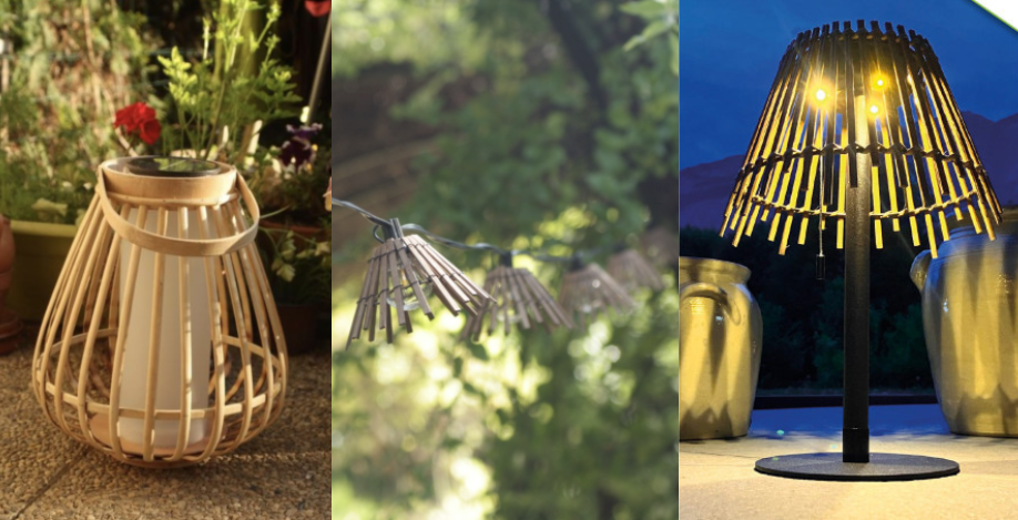 tendance : lampes nomades solaires en matières naturelles